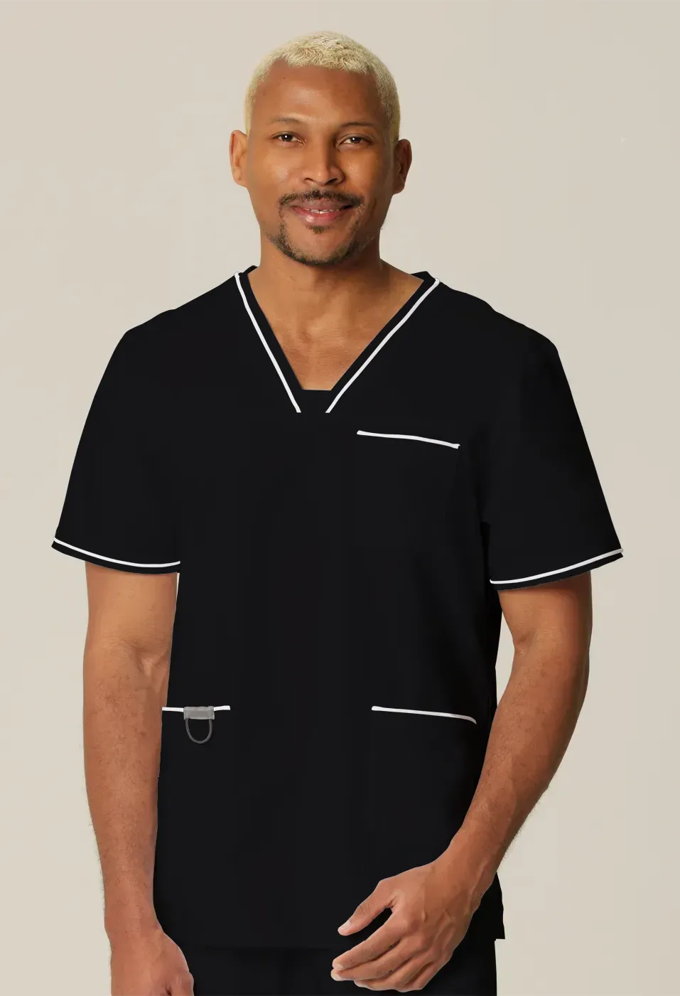 Mens Scrub Top Black