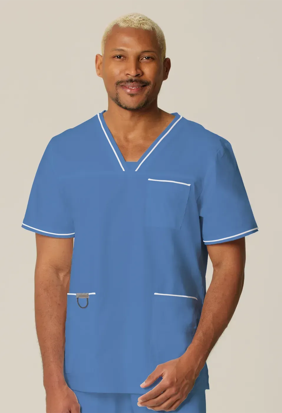Mens Scrub Top Blue