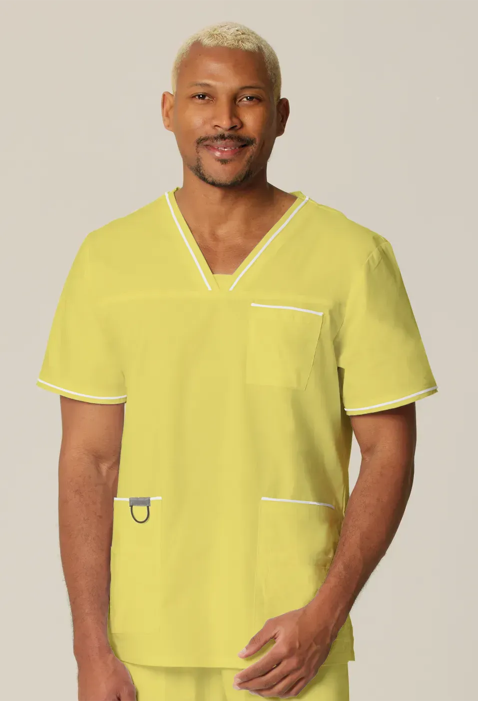 Mens Scrub Top Lemon