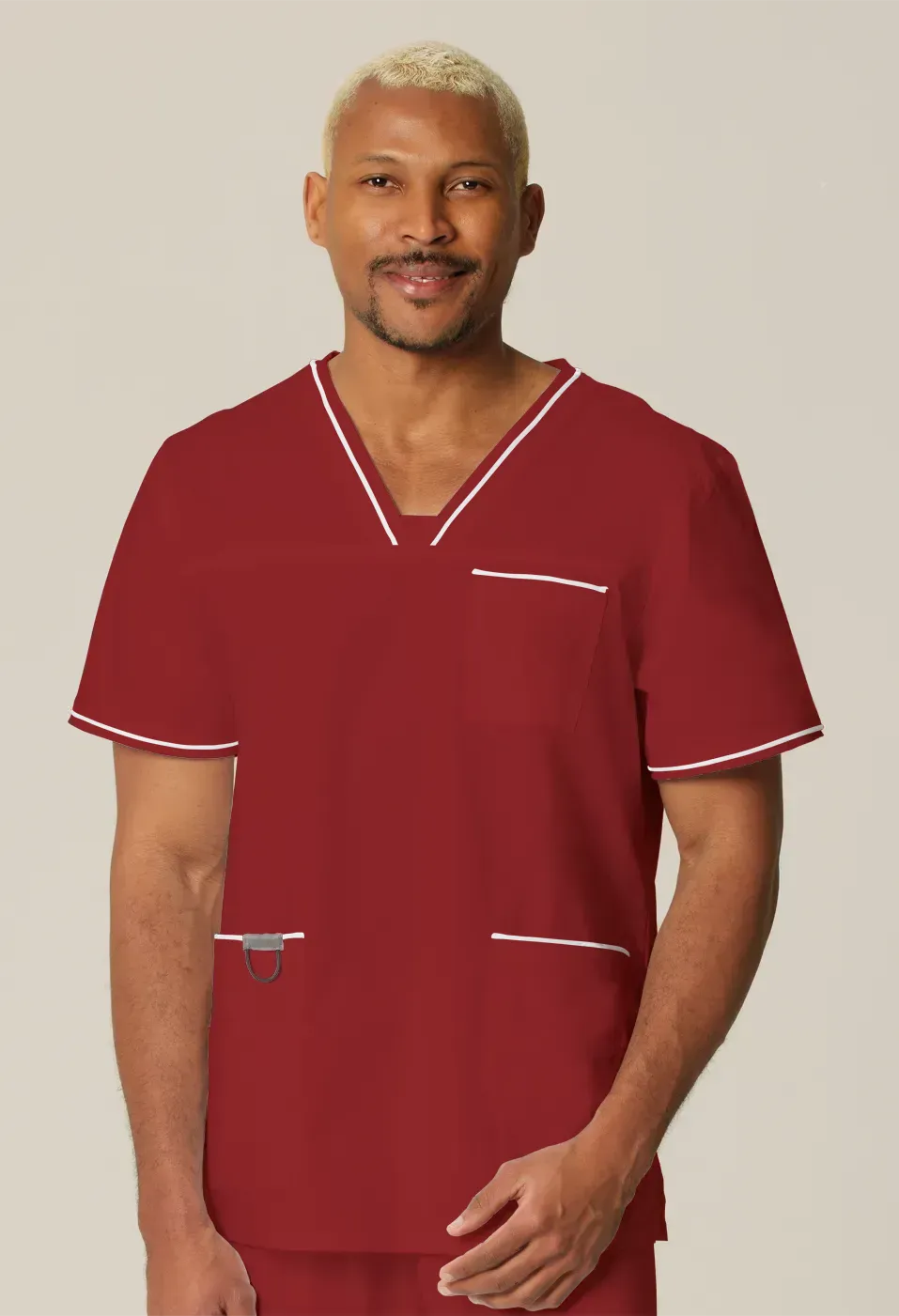 Mens Scrub Top Maroon