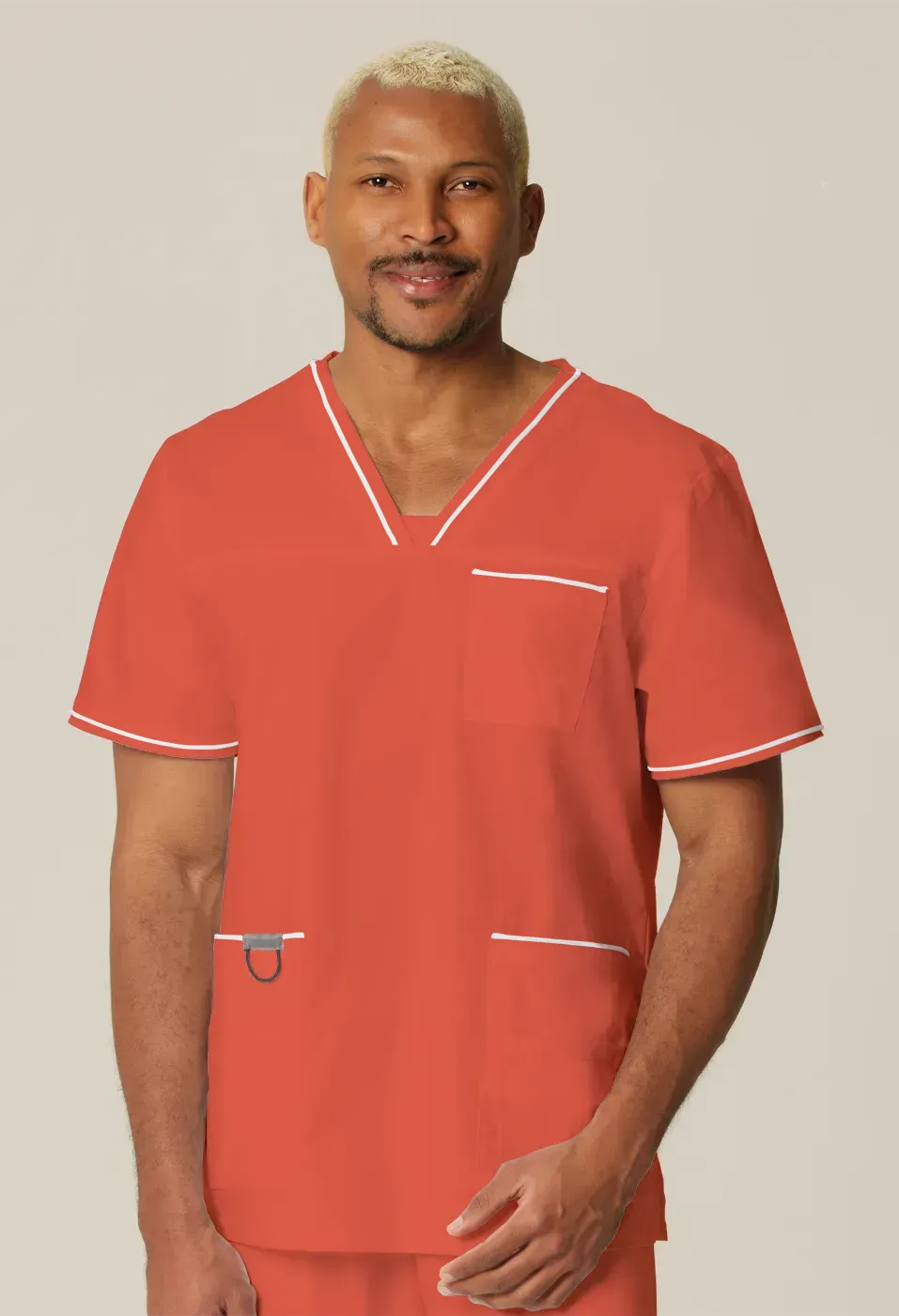 Mens Scrub Top Orange