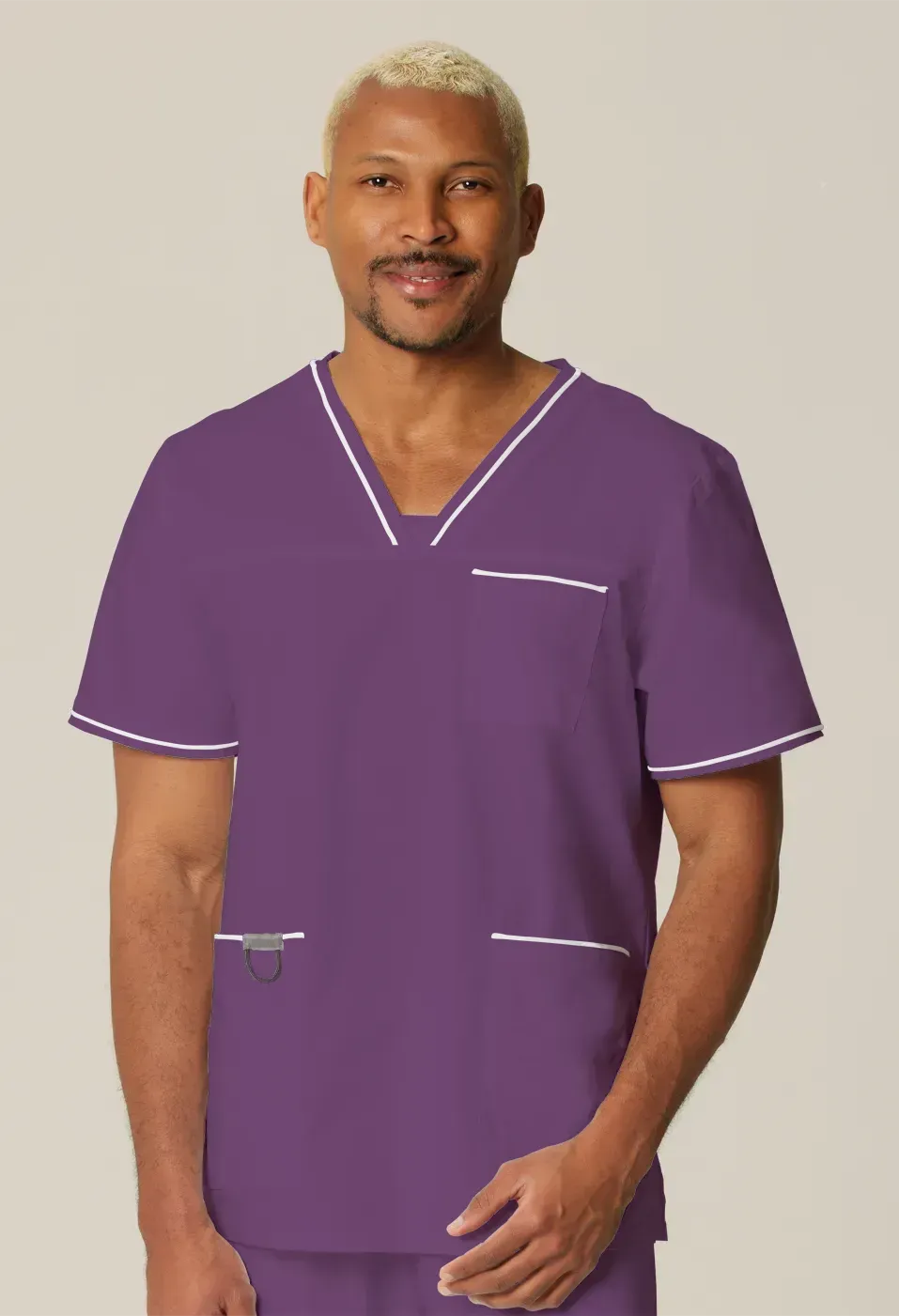 Mens Scrub Top Purple