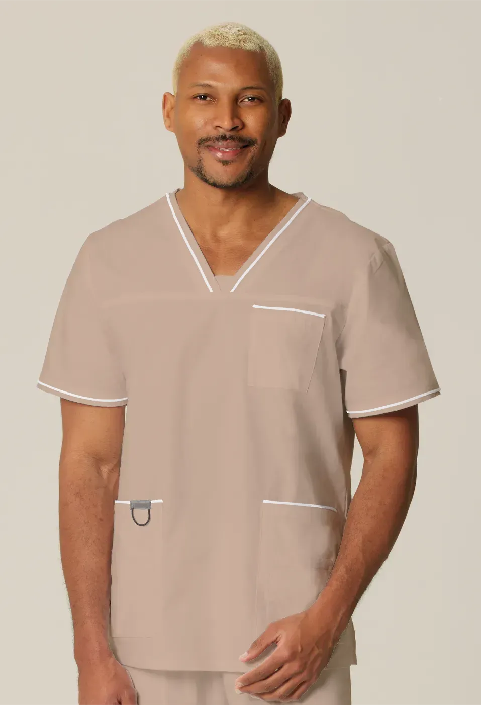 Mens Scrub Top Sand