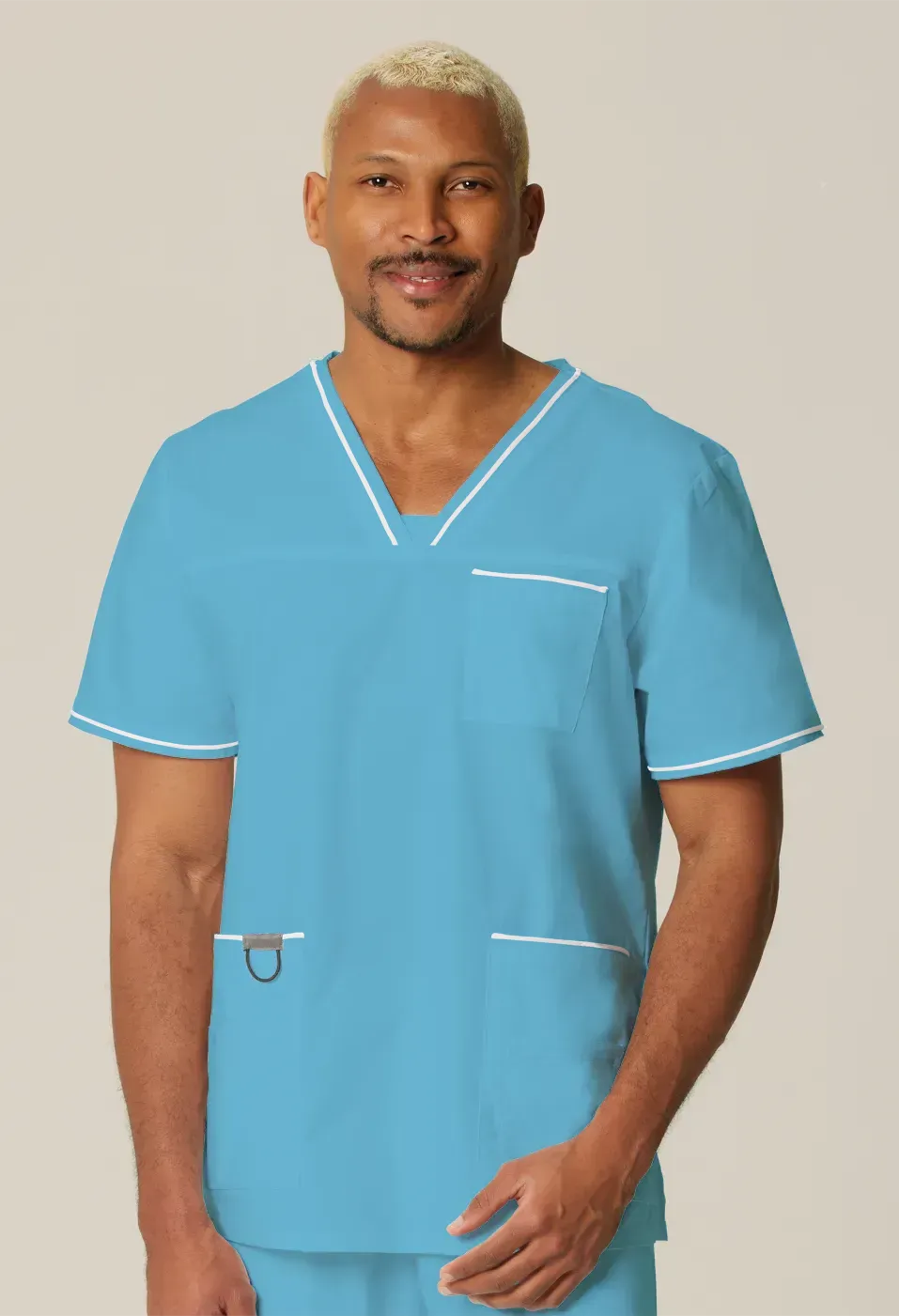 Mens Scrub Top Skyblue