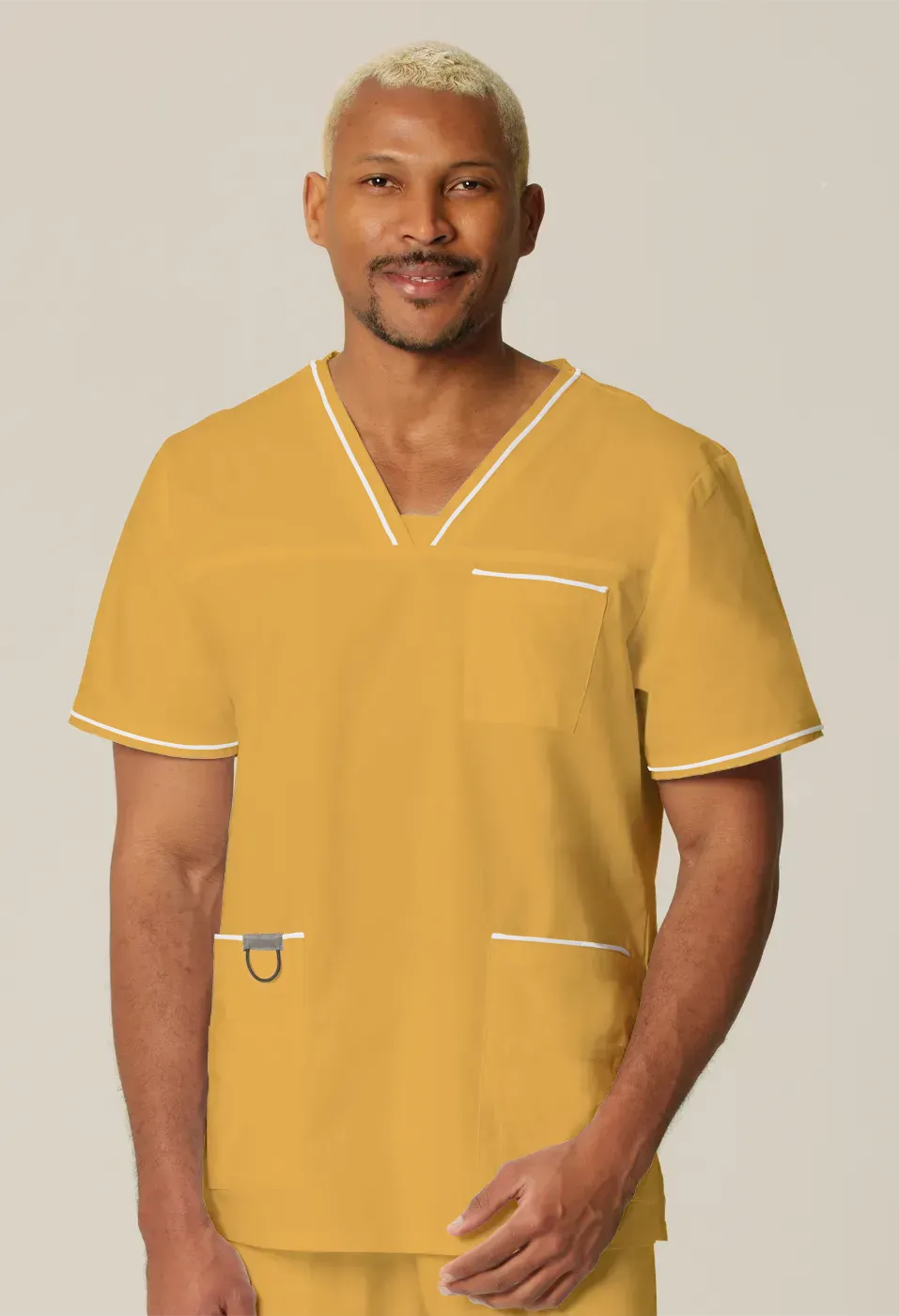 Mens Scrub Top Yellow