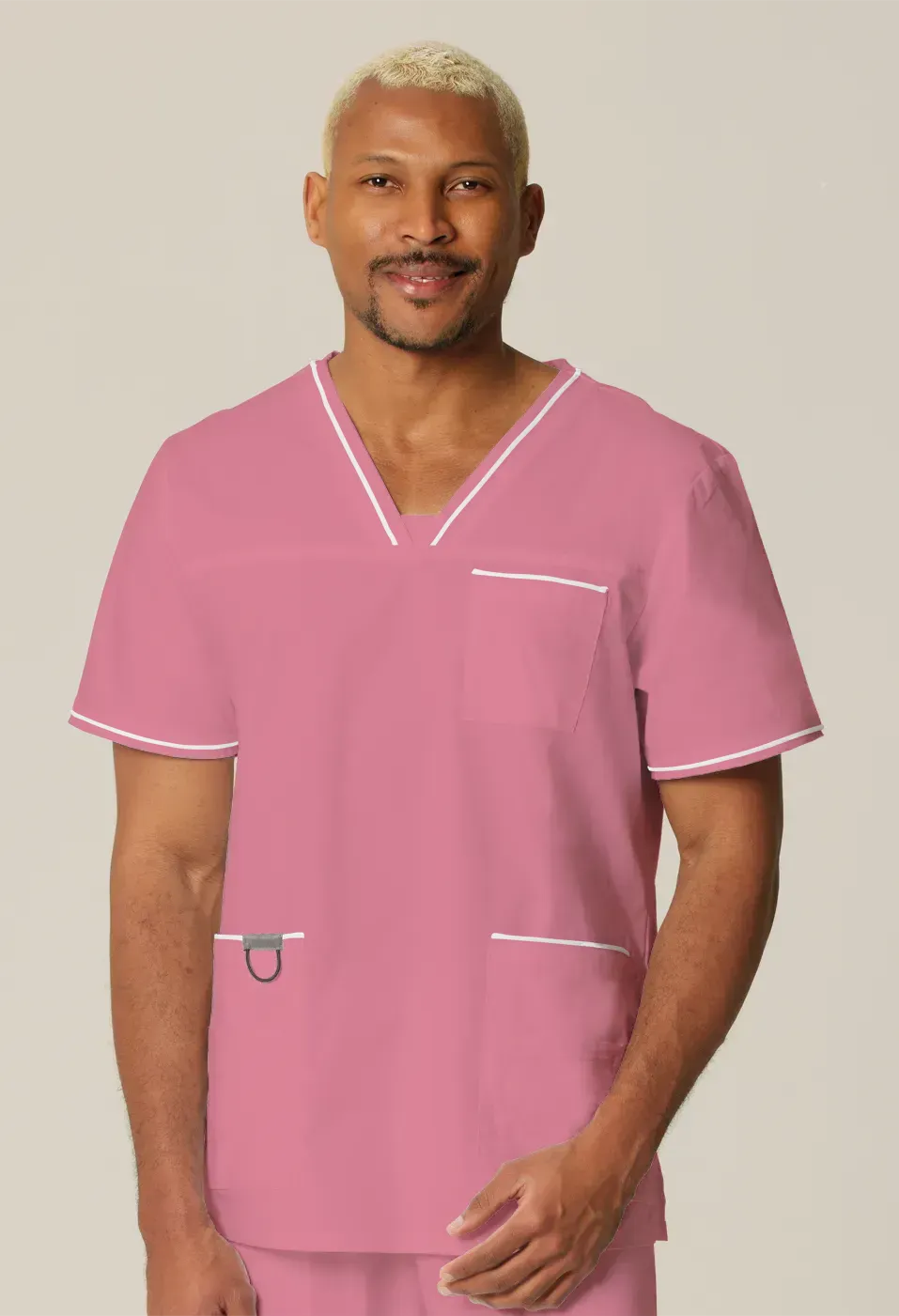 Mens Scrub Top Pink